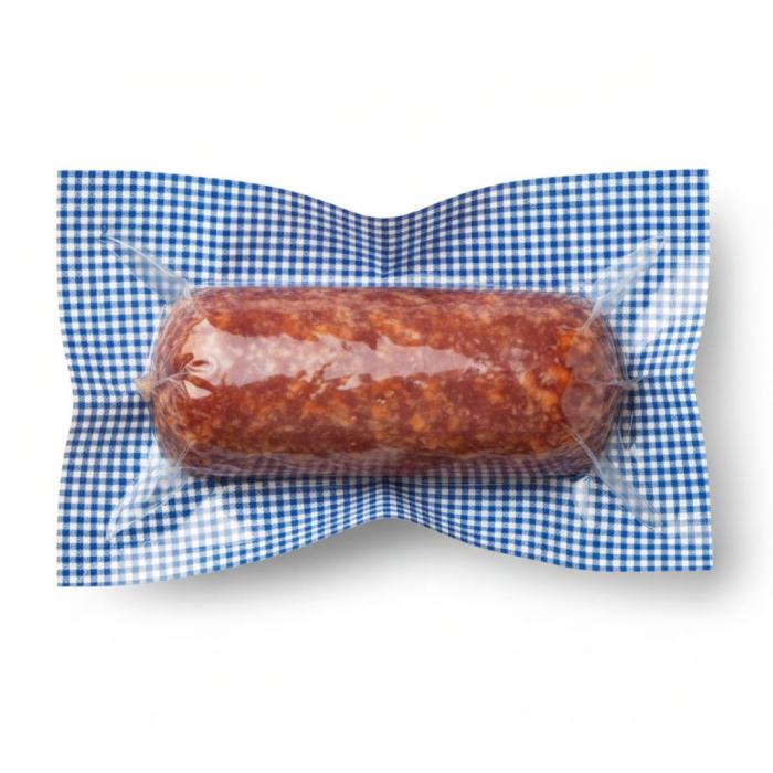 Siegelrandbeutel glatt, blau kariert 16,5x21,0cm PA/PE Folie 90my